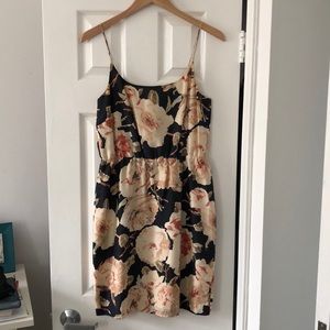 J. Crew Dresses - J.Crew Silk navy + blush floral dress - size 4 J. Crew Dresses - J.Crew Silk navy + blush floral dress - size 4
